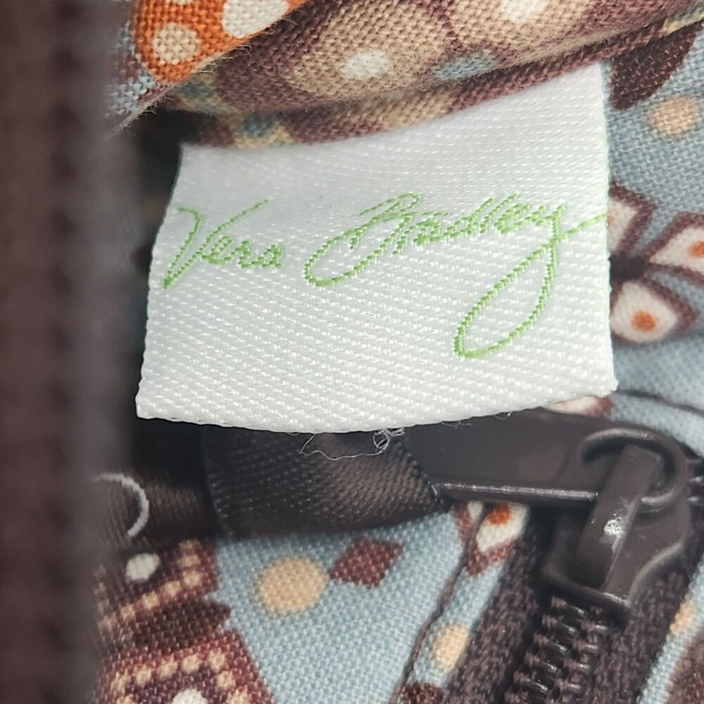 Vera Bradley Floral Canyon Pattern Crossbody Purse Bag Brown  6.5" x 9.5" x 1.5" - Picture 11 of 16